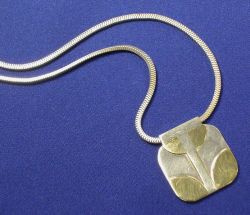 Sterling Silver and 14kt Gold Pendant Necklace